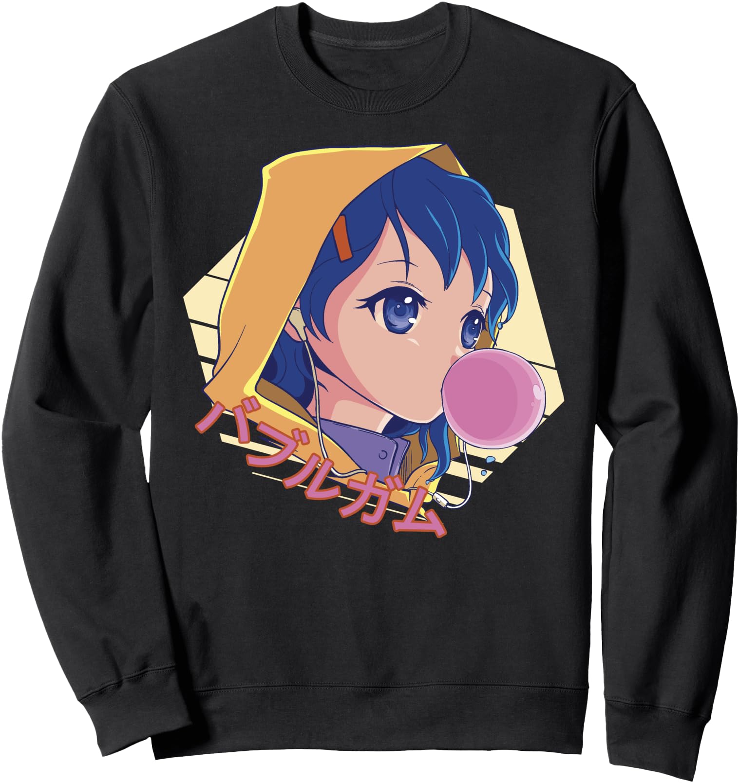Original Kawaii Anime Bubble Gum Japanese Hoodie - Graphic Print Unisex - T-Shirt, Sweatshirt, Hoodie