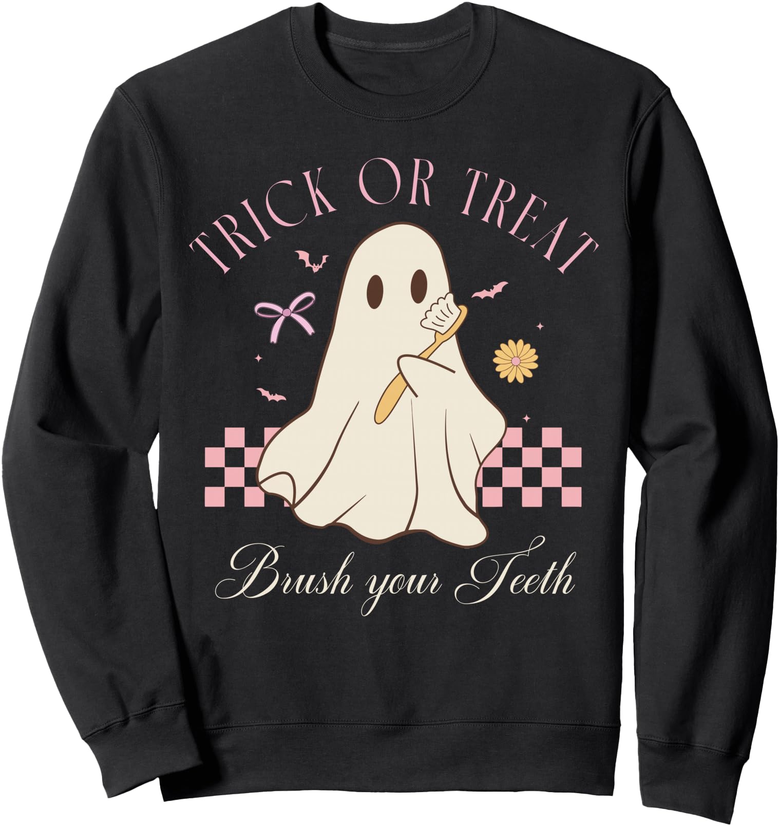 Trick Or Treat Brush Your Teeth Sweatshirt - Minimalist Print Unisex - T-Shirt, Sweatshirt, Hoodie