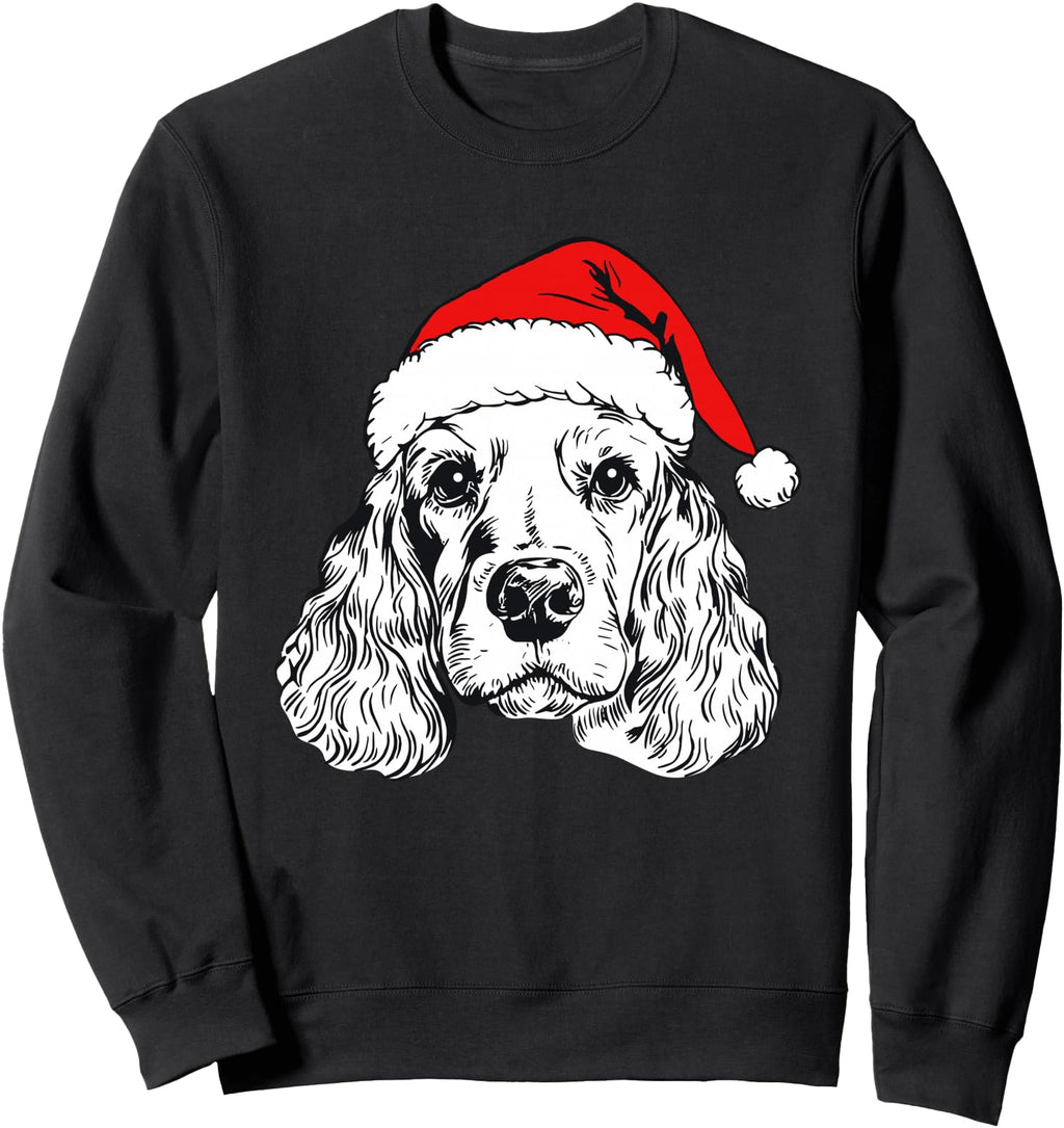 Santa American Cocker Spaniel Cocker Hoodie - Fun Novelty Design Unisex - T-Shirt, Sweatshirt, Hoodie
