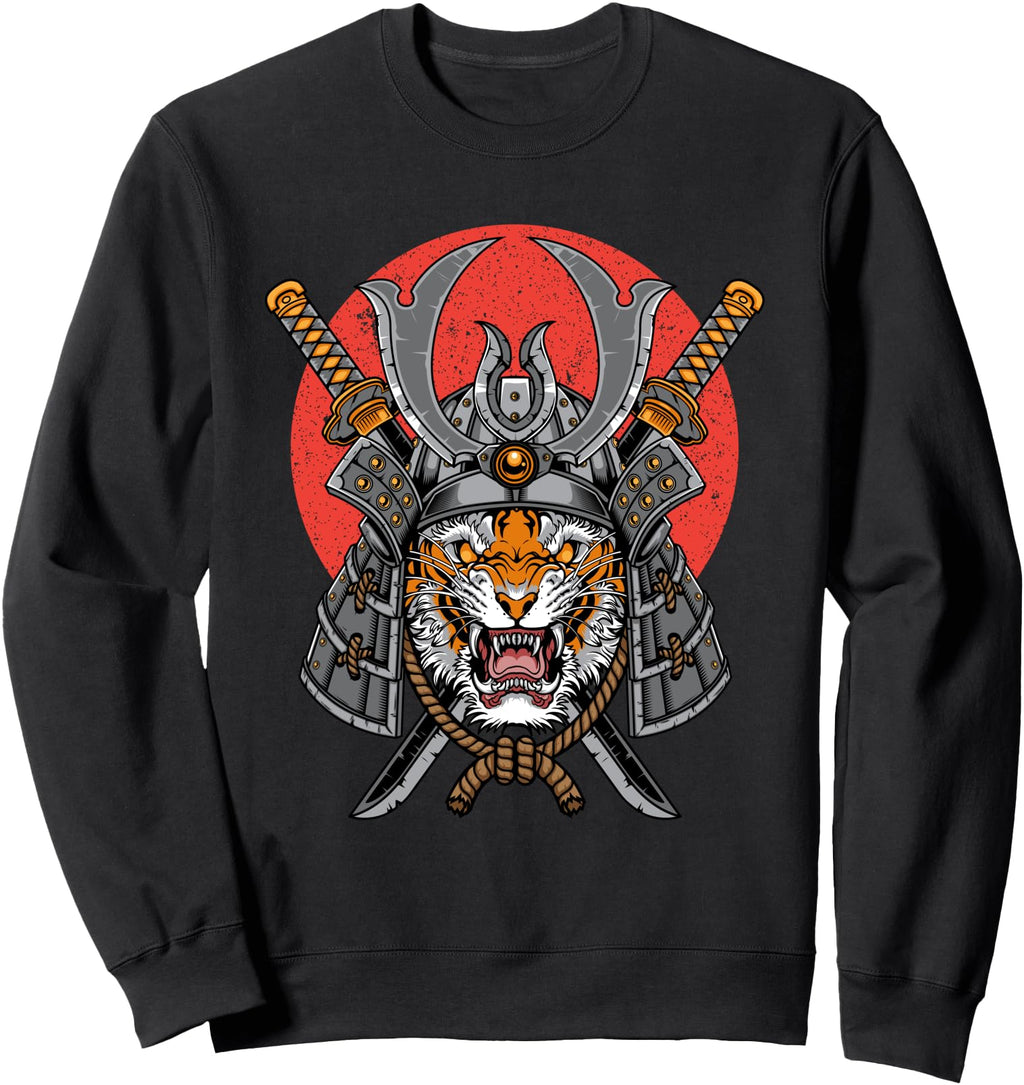 Exclusive Samurai Tiger Warrior Red Sun Hoodie - Unique Graphic Men Women - T-Shirt, Sweatshirt, Hoodie