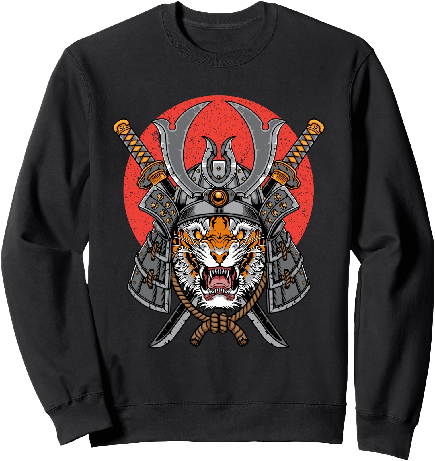 Exclusive Samurai Tiger Warrior Red Sun Hoodie - Unique Graphic Men Women - T-Shirt, Sweatshirt, Hoodie