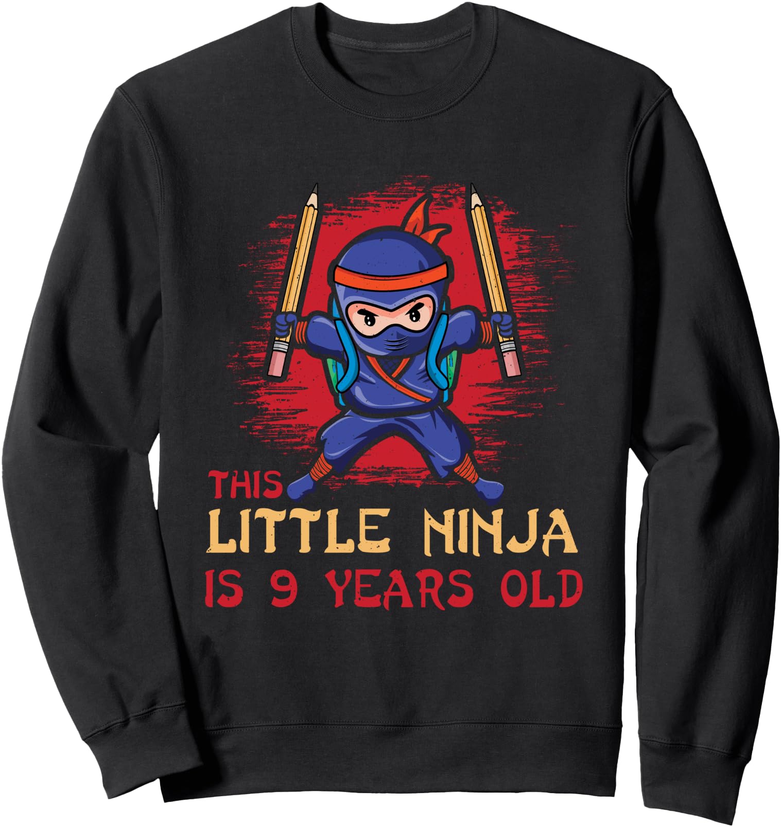 Birth Born Age 9 Years Old Samurai Sweatshirt - Custom Art Print Men Women - T-Shirt, Sweatshirt, Hoodie