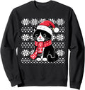 Tuxedo Cat Santa Scarf Ugly Artist Hoodie - Minimalist Print Men Women - T-Shirt, Sweatshirt, Hoodie