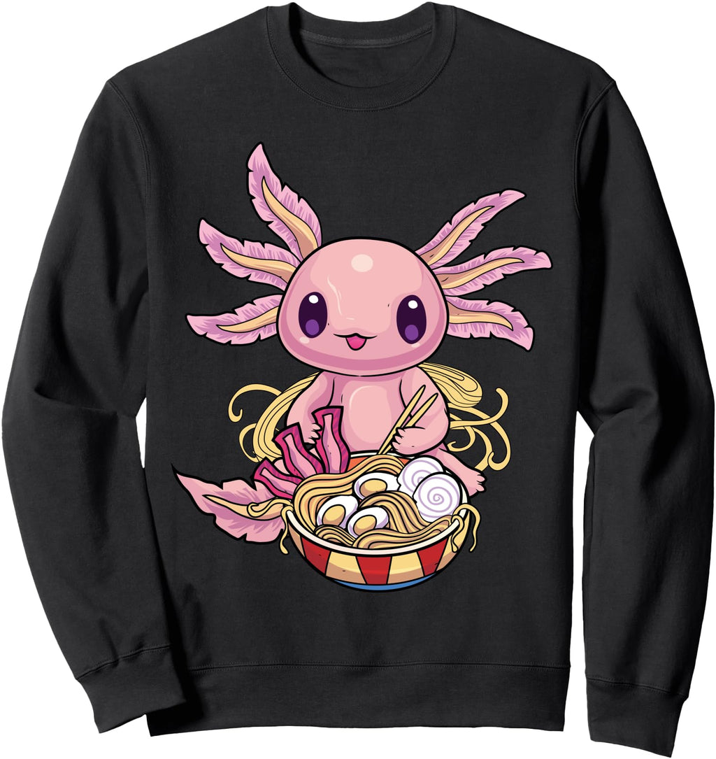 Ramen Axolotl Kawaii Anime Axolotl T-Shirt - Unique Graphic Men Women - T-Shirt, Sweatshirt, Hoodie