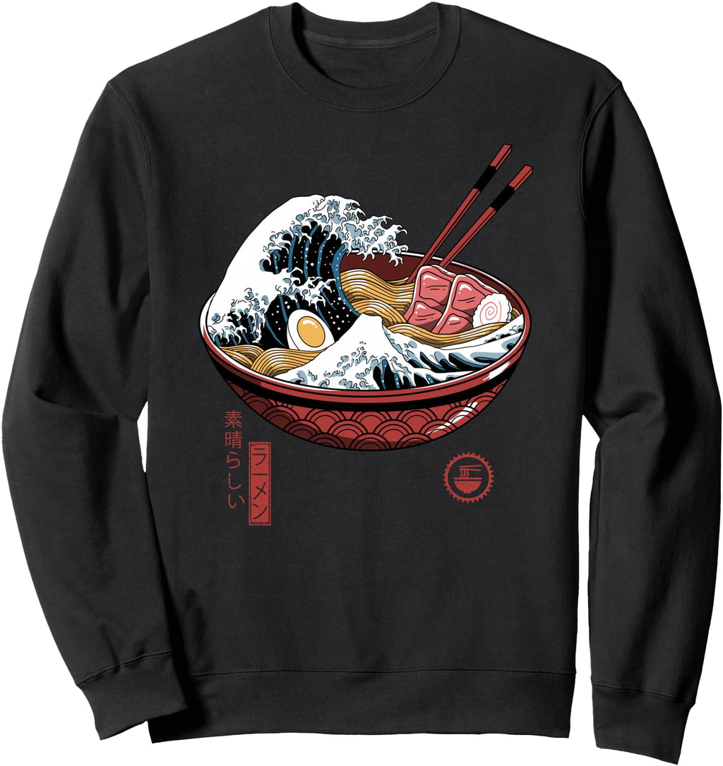 Handcrafted Great Ramen Wave Sweatshirt - Aesthetic Graphic Men Women - T-Shirt, Sweatshirt, Hoodie