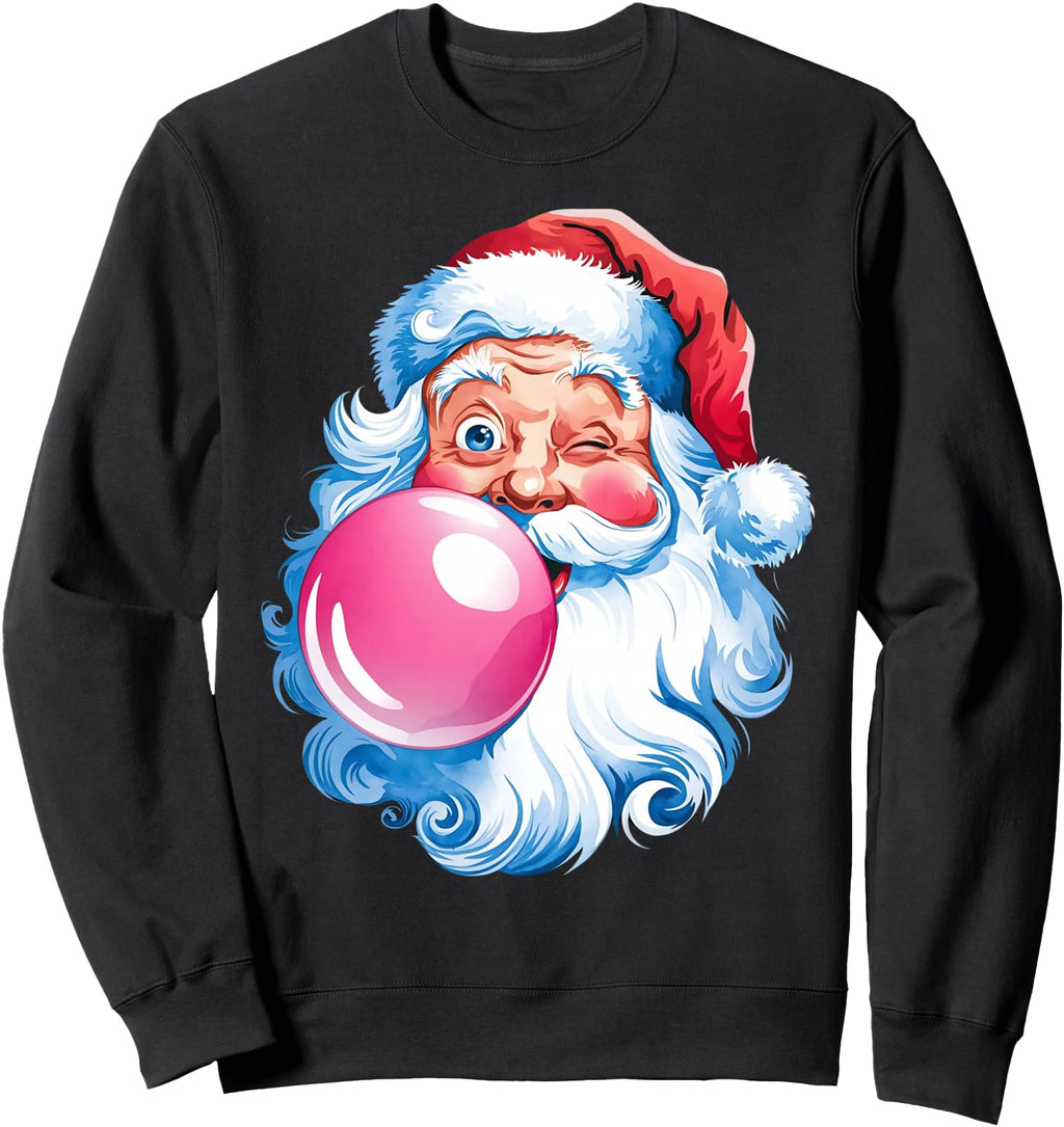 Santa Blowing Bubble Gum Old Fashioned T-Shirt - Trendy Graphic Men Women - T-Shirt, Sweatshirt, Hoodie