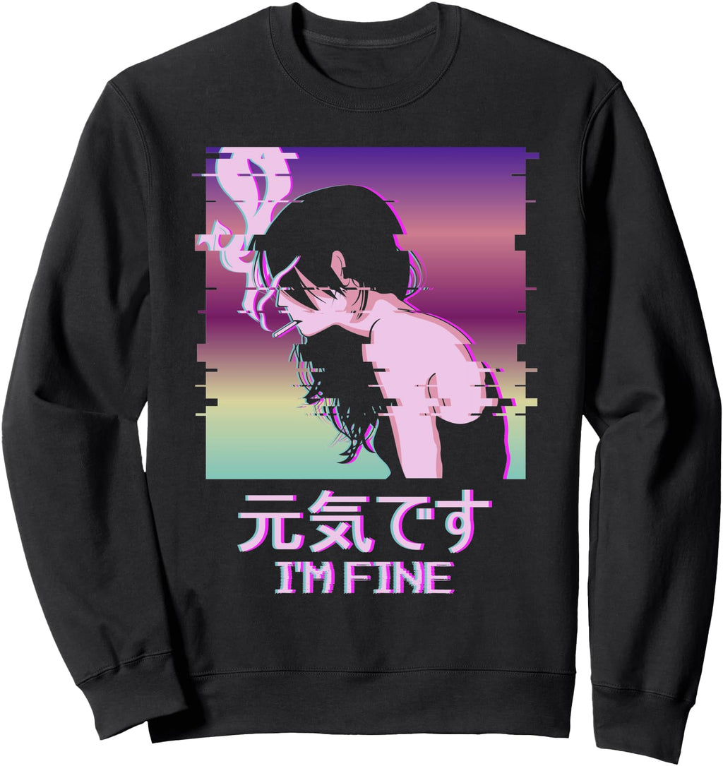 I M Fine Japanese Vaporwave Alt T-Shirt - Aesthetic Graphic for Adults - T-Shirt, Sweatshirt, Hoodie