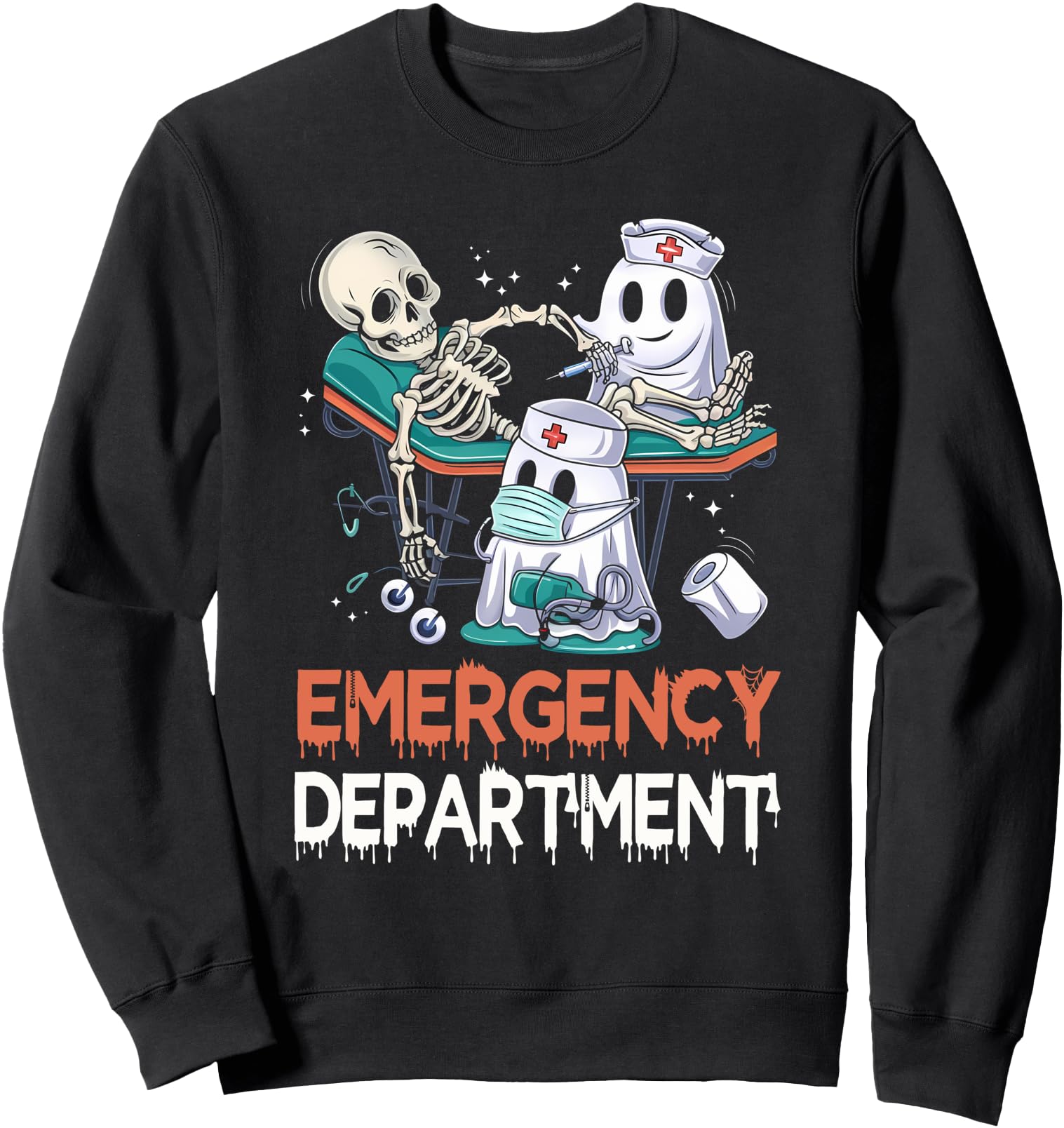 Er Nurse Halloween Er Boo Crew Emergency T-Shirt - Graphic Print Unisex - T-Shirt, Sweatshirt, Hoodie