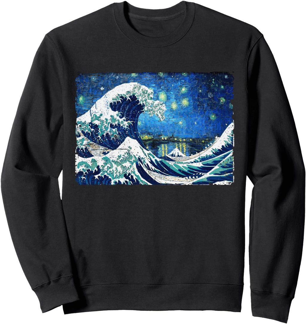Exclusive Great Wave And Starry Night Van T-Shirt - Trendy Graphic Unisex - T-Shirt, Sweatshirt, Hoodie