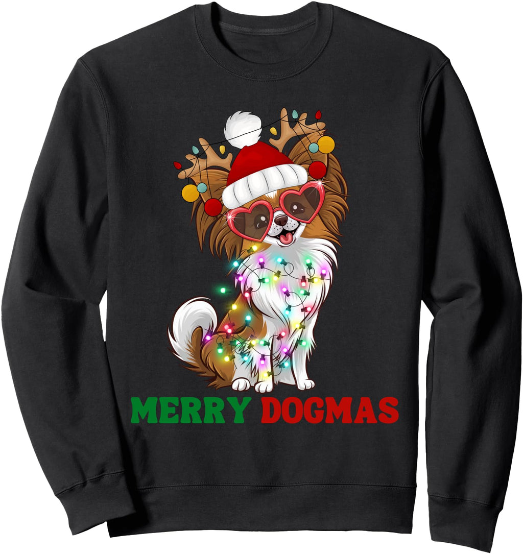Handcrafted Merry Dogmas Papillon Dog T-Shirt - Trendy Graphic Men Women - T-Shirt, Sweatshirt, Hoodie