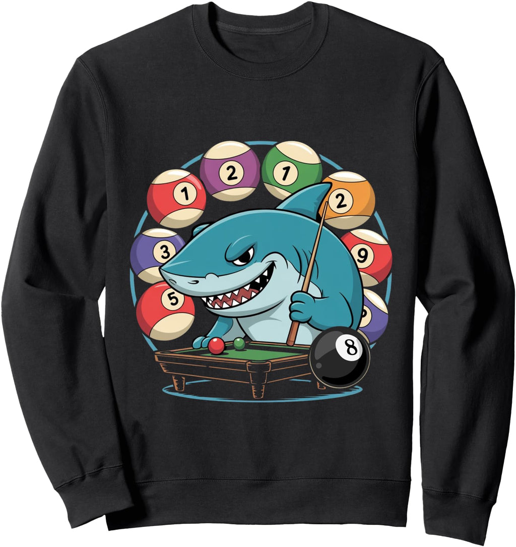 Billiard Shark Player 8 Ball Pool T-Shirt - Casual Everyday Wear Unisex - T-Shirt, Sweatshirt, Hoodie