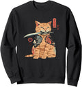 Japanese Samurai Ninja Cat Kawaii Hoodie - Custom Art Print Men Women - T-Shirt, Sweatshirt, Hoodie