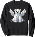 Exclusive Cartoon Polar Bear Angel Wings T-Shirt - Unique Graphic Unisex - T-Shirt, Sweatshirt, Hoodie