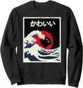 Handcrafted Kawaii Black Cat Anime Sweatshirt - Aesthetic Graphic Unisex - T-Shirt, Sweatshirt, Hoodie