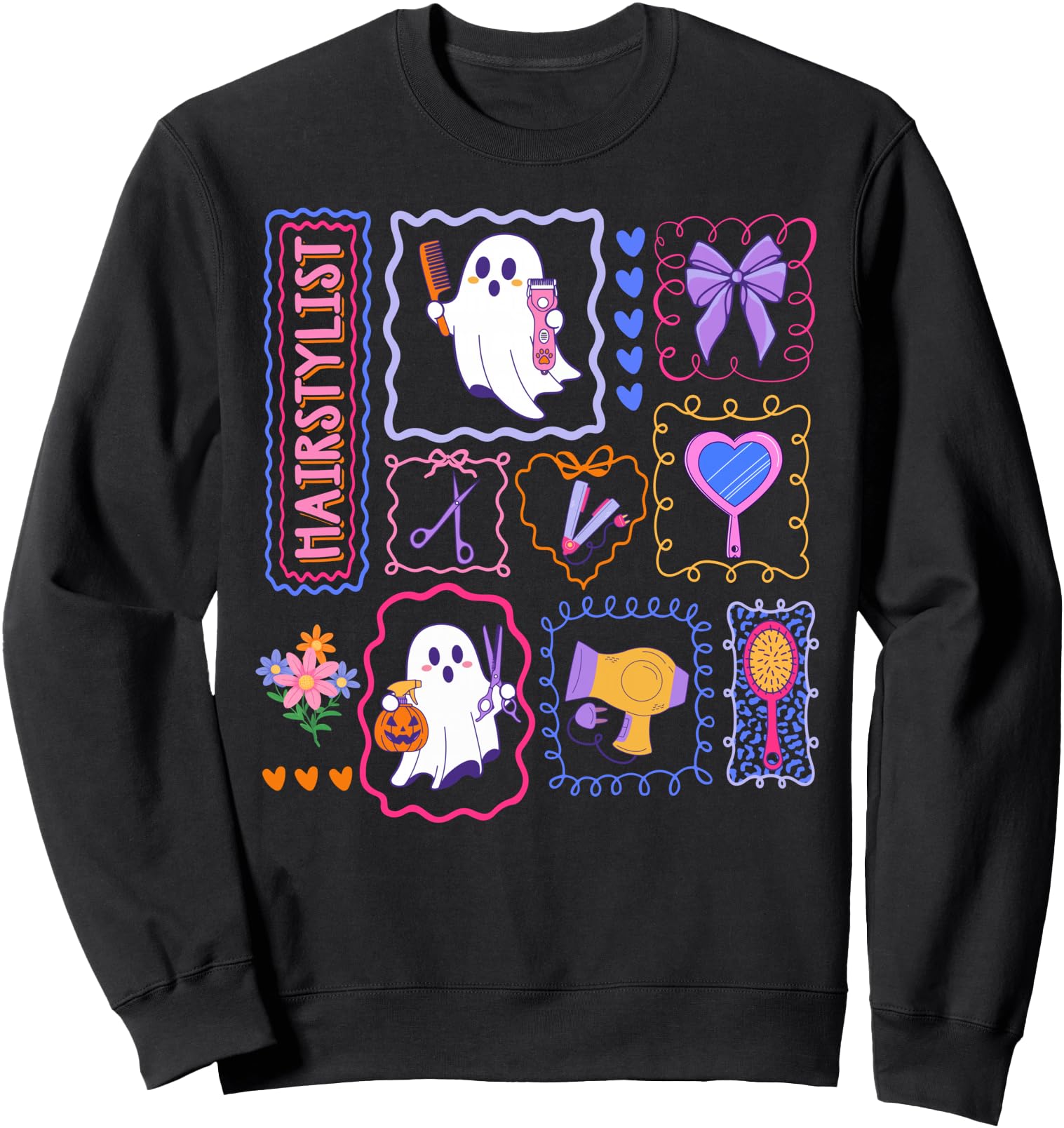 Authentic Spooky Ghost Hair Stylist Hoodie - Streetwear Style Men Women - T-Shirt, Sweatshirt, Hoodie