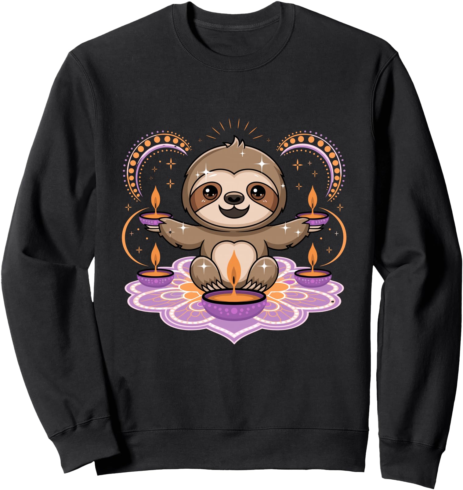 Handcrafted Sloth Diwali Rangoli T-Shirt - Fun Novelty Design Men Women - T-Shirt, Sweatshirt, Hoodie
