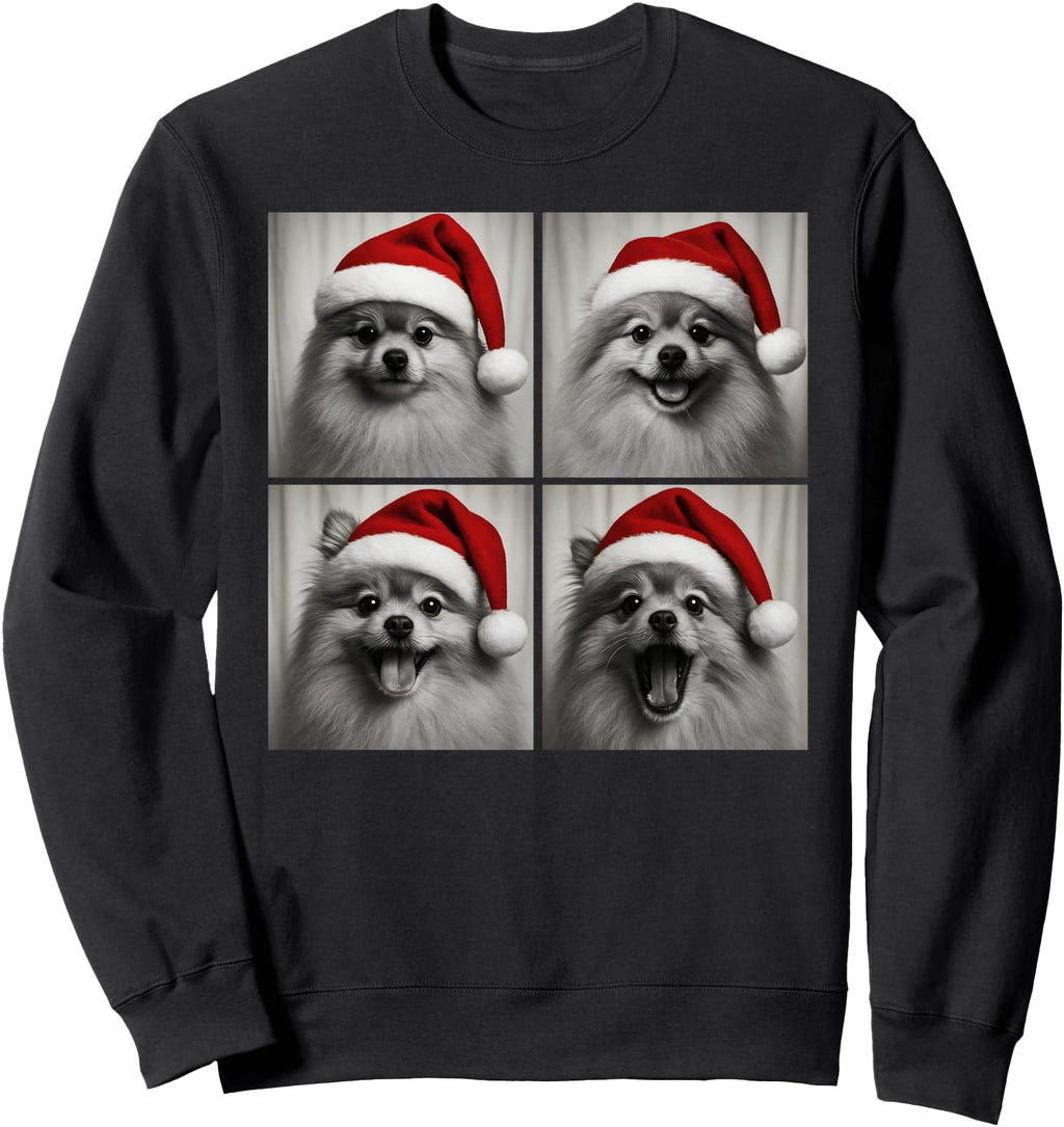 Exclusive Pomeranian Santa Dog Photo Hoodie - Streetwear Style for Adults - T-Shirt, Sweatshirt, Hoodie