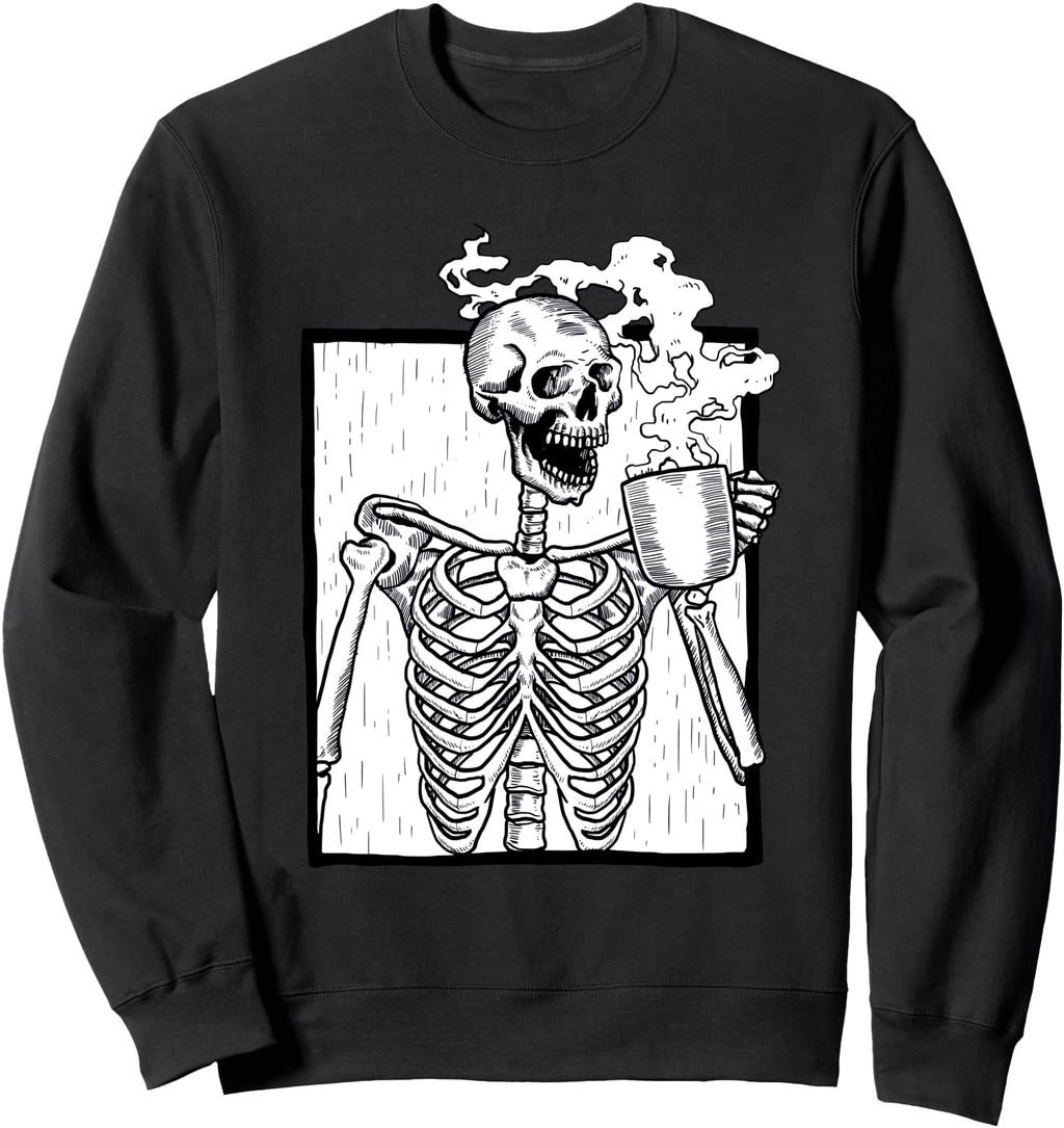 Exclusive Halloween Coffee Drinking T-Shirt - Custom Art Print Unisex - T-Shirt, Sweatshirt, Hoodie