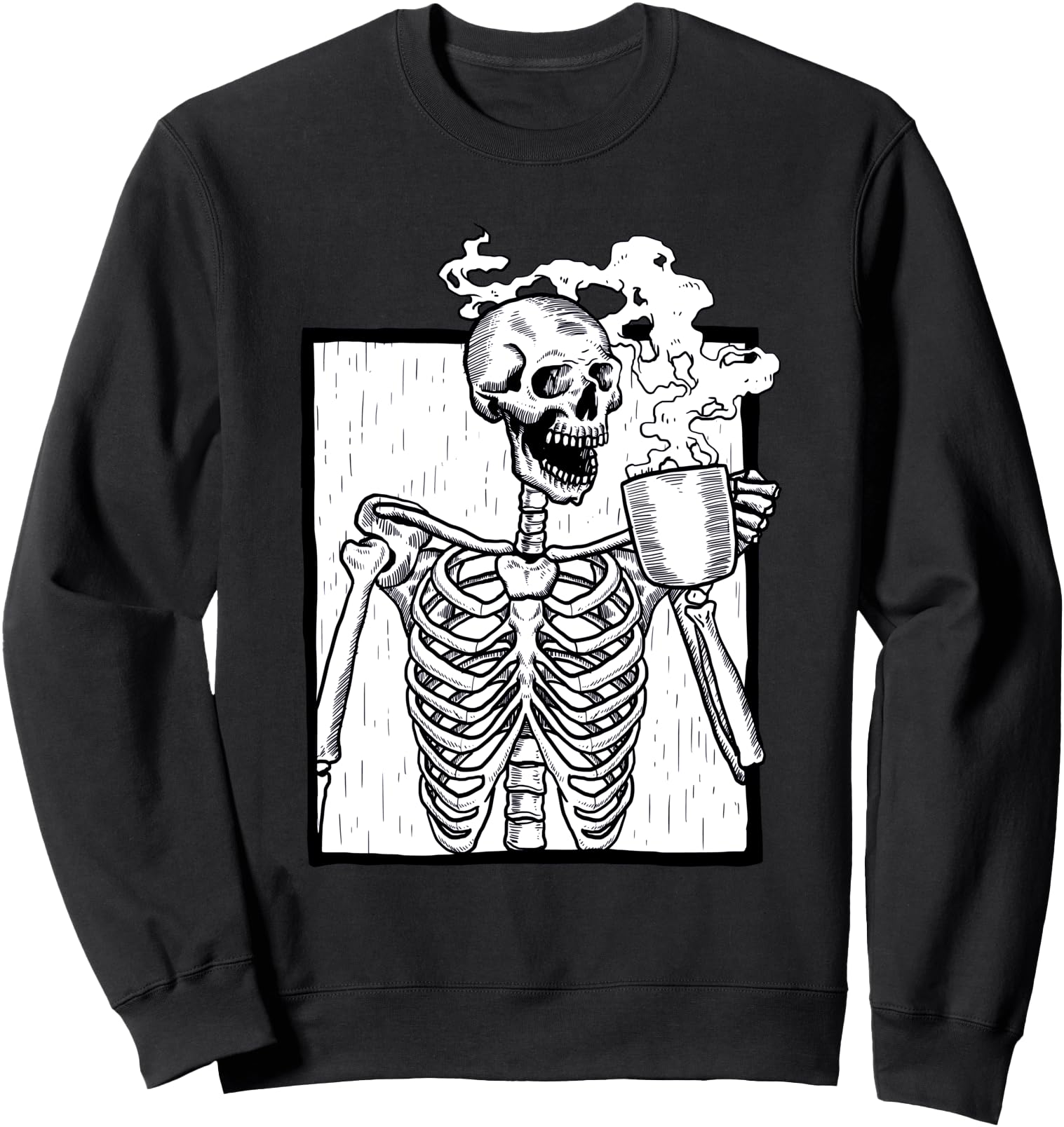 Exclusive Halloween Coffee Drinking T-Shirt - Custom Art Print Unisex - T-Shirt, Sweatshirt, Hoodie