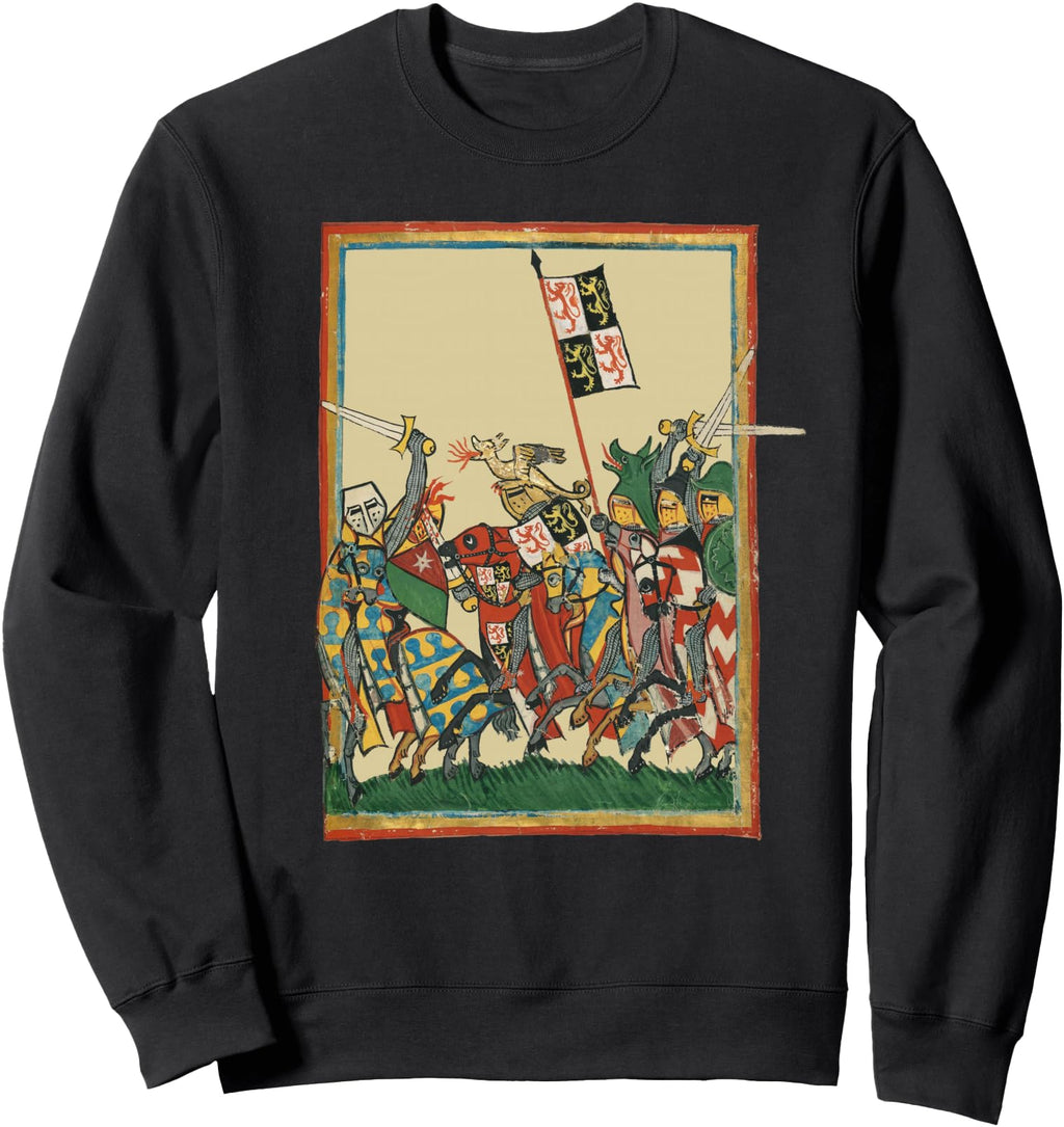 Knights Charging Into Battle 14Th Hoodie - Casual Everyday Wear Unisex - T-Shirt, Sweatshirt, Hoodie