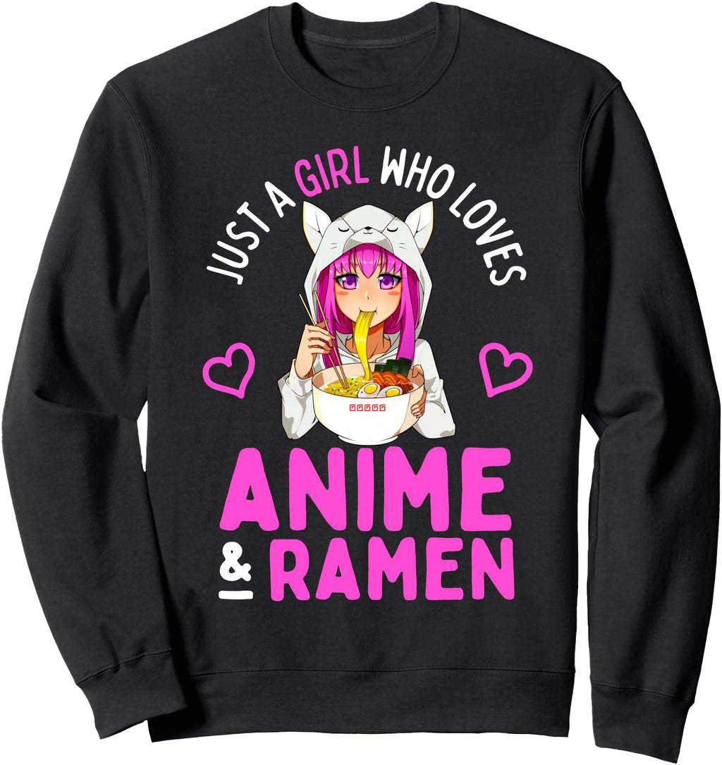 Just Who Loves Anime And Ramen Bowl Hoodie - Trendy Graphic for Adults - T-Shirt, Sweatshirt, Hoodie