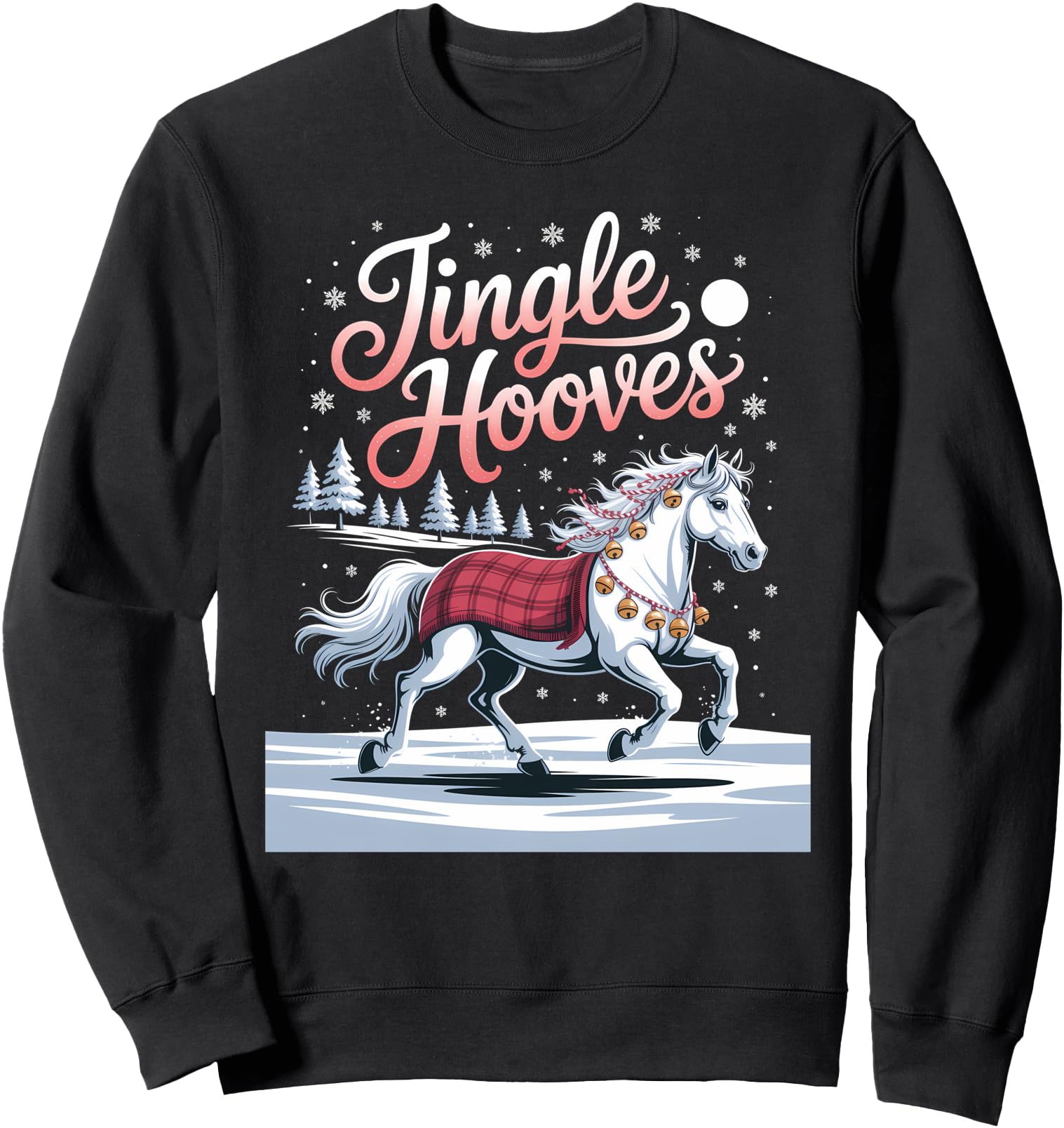 Authentic Jingle Hooves Winter Horse Hoodie - Trendy Graphic Unisex - T-Shirt, Sweatshirt, Hoodie