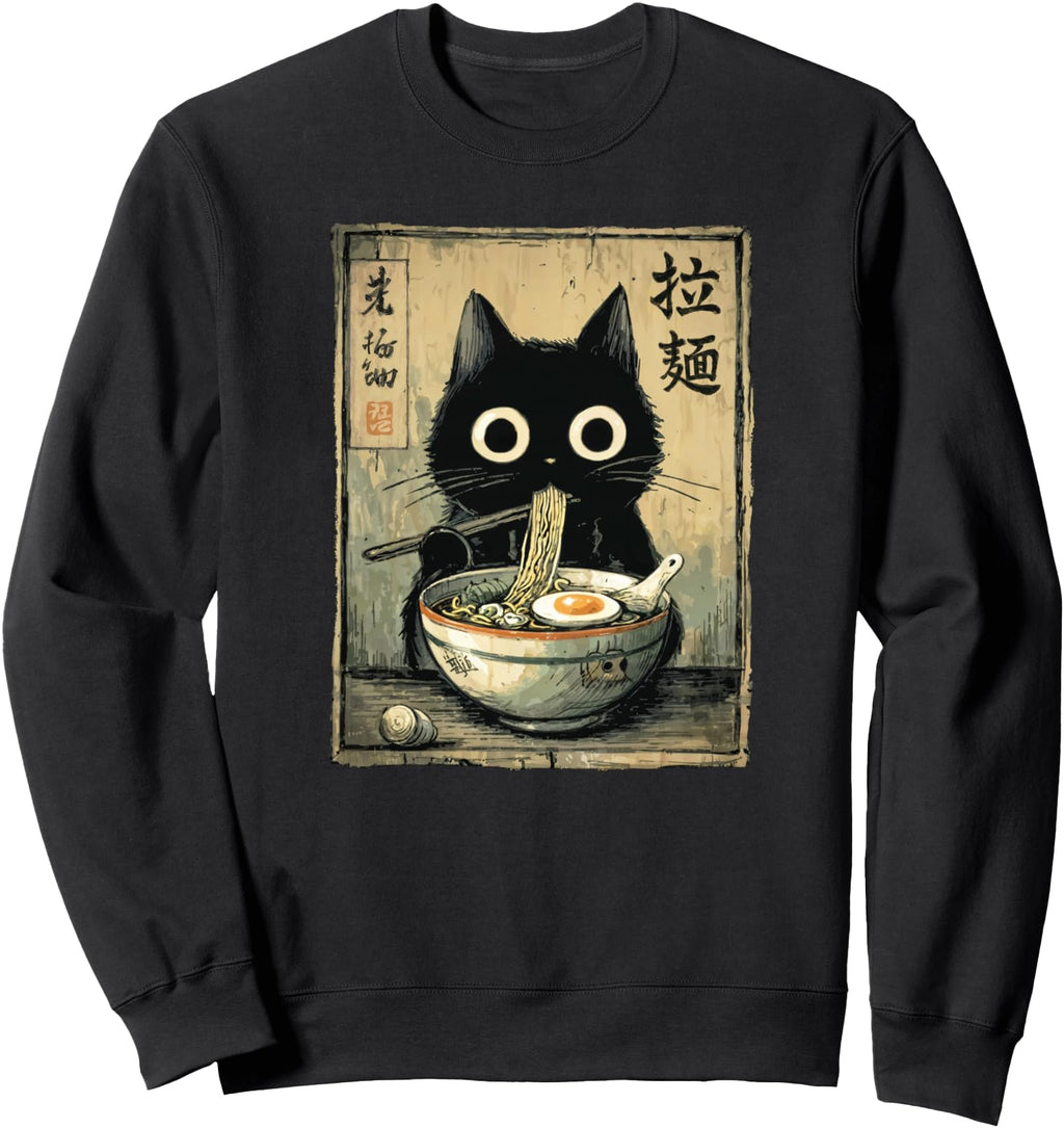 Kawaii Ramen Cat Japanese Noodles Hoodie - Unique Graphic for Adults - T-Shirt, Sweatshirt, Hoodie