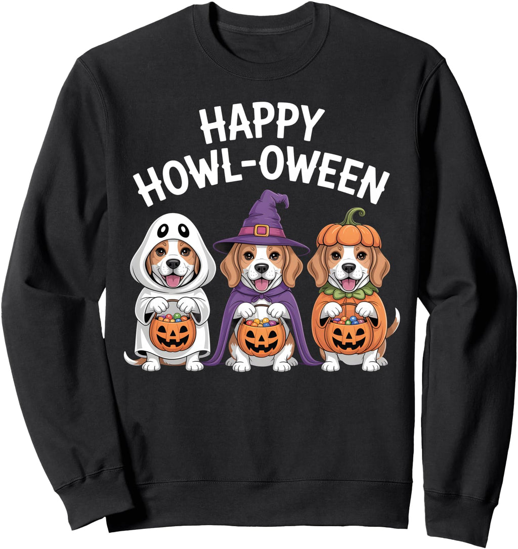 Exclusive Happy Howl Oween Beagle Sweatshirt - Streetwear Style Men Women - T-Shirt, Sweatshirt, Hoodie