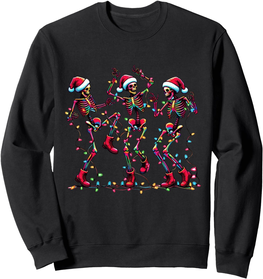 Handcrafted Skeleton Dancing Lights Sweatshirt - Novelty Apparel Men Women - T-Shirt, Sweatshirt, Hoodie