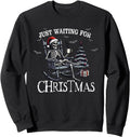 Handcrafted Just Waiting Holiday Skeleton T-Shirt - Trendy Graphic Unisex - T-Shirt, Sweatshirt, Hoodie
