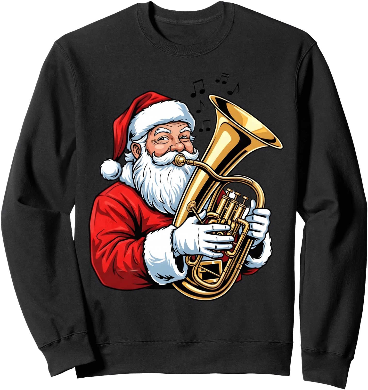 Authentic Tuba Euphonium Player Santa Hoodie - Aesthetic Graphic Men Women - T-Shirt, Sweatshirt, Hoodie