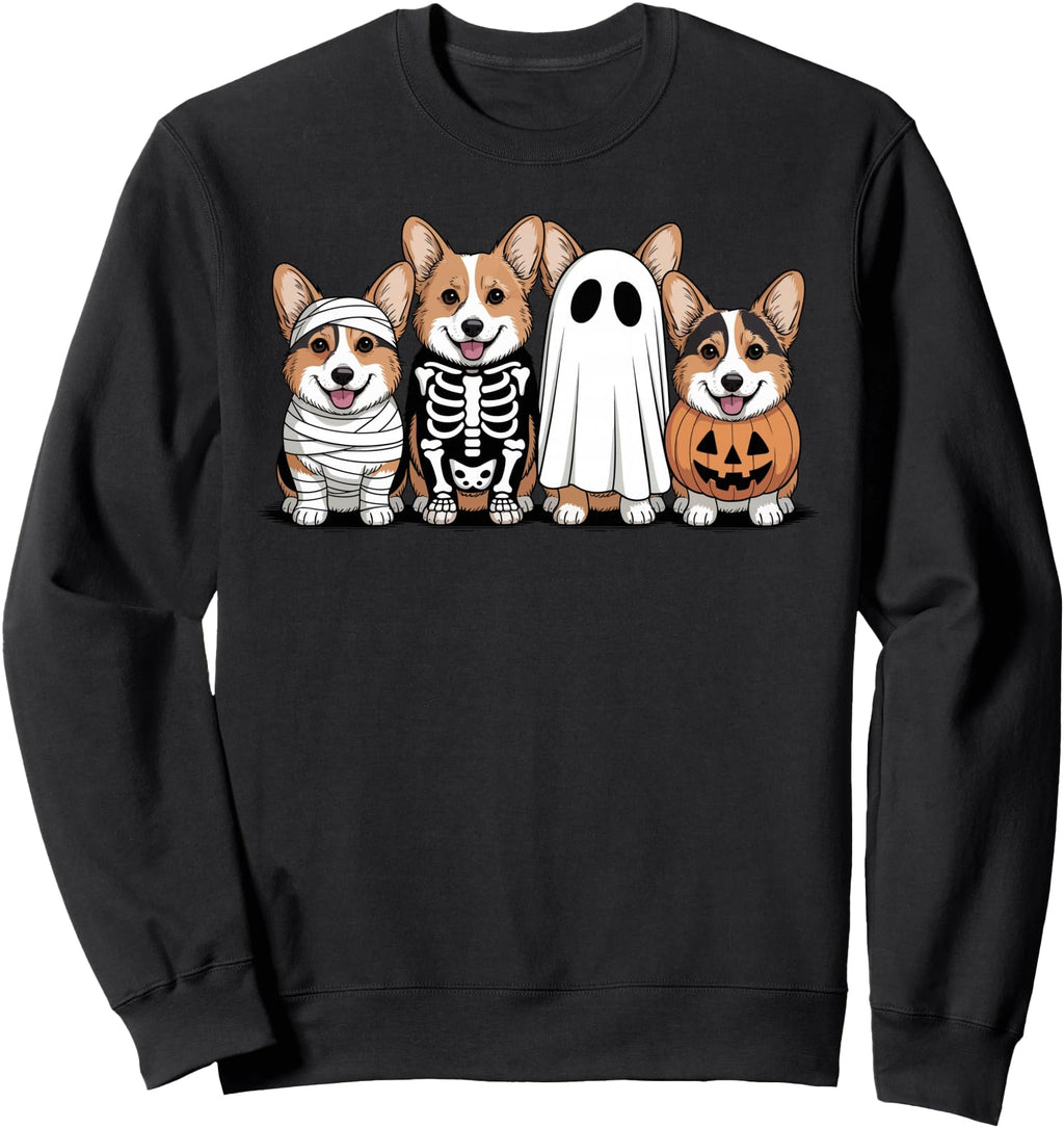 Original Spooky Ghost Corgi Pumpkin Sweatshirt - Trendy Graphic for Adults - T-Shirt, Sweatshirt, Hoodie