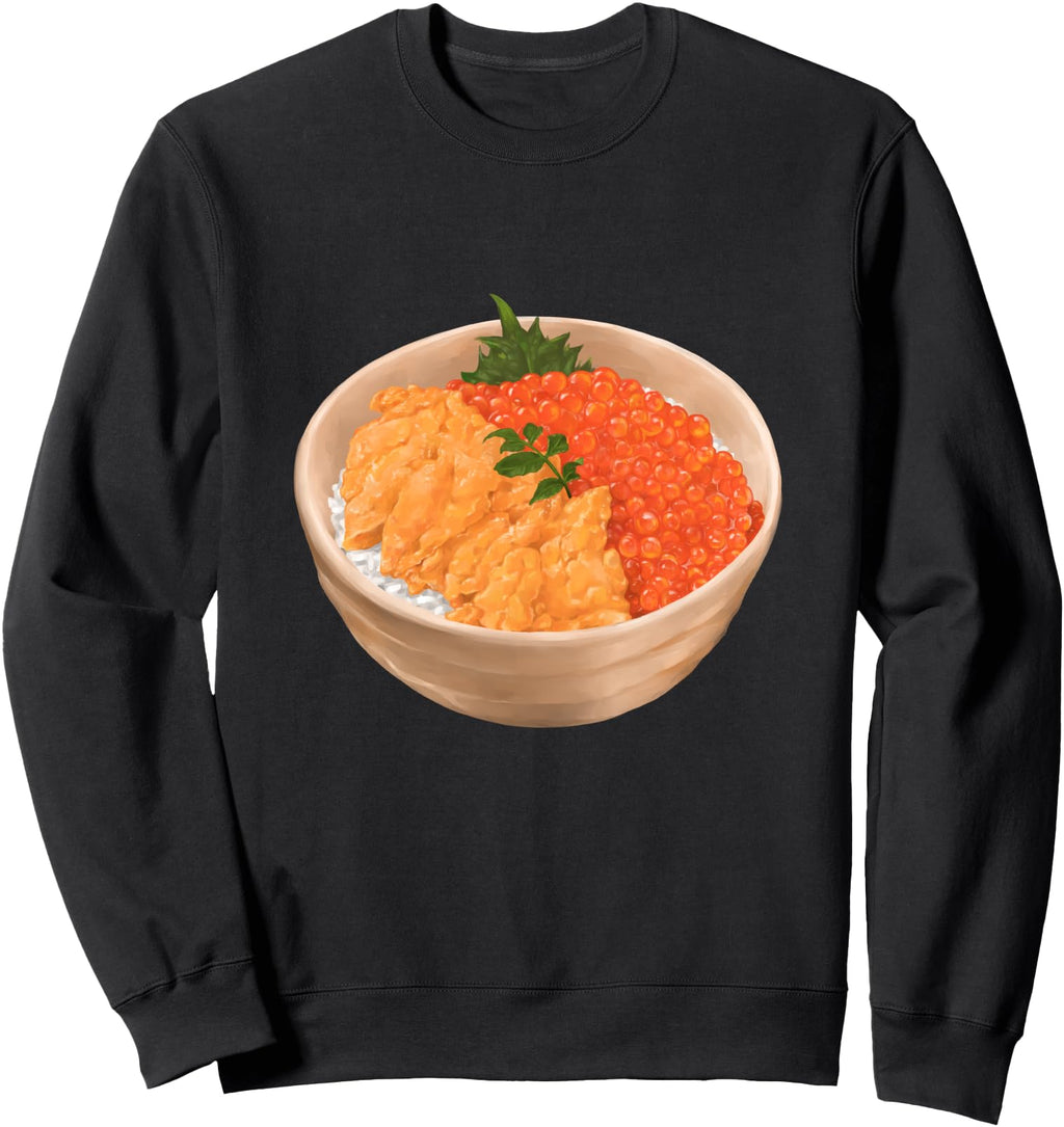 Handcrafted Sushi Uni Ikura Donburi Bowl Hoodie - Custom Art Print Unisex - T-Shirt, Sweatshirt, Hoodie
