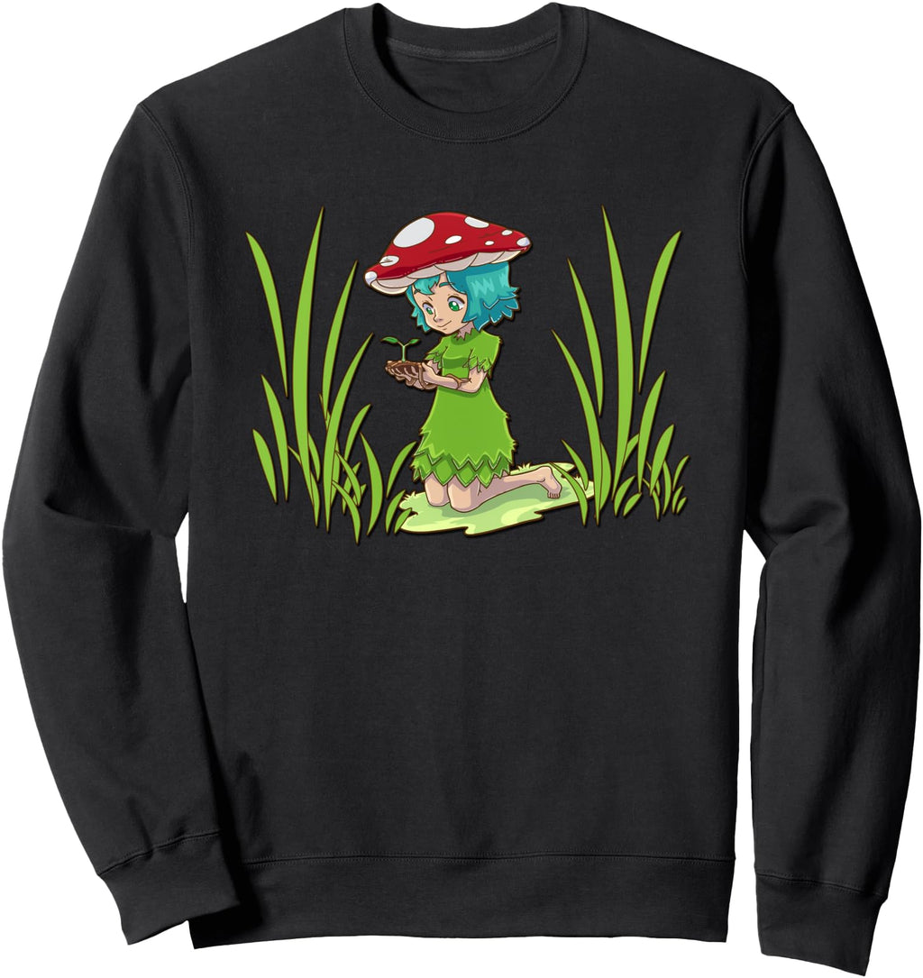 Fairy Mushroom Toadstool Hat Sweatshirt - Fun Novelty Design Men Women - T-Shirt, Sweatshirt, Hoodie