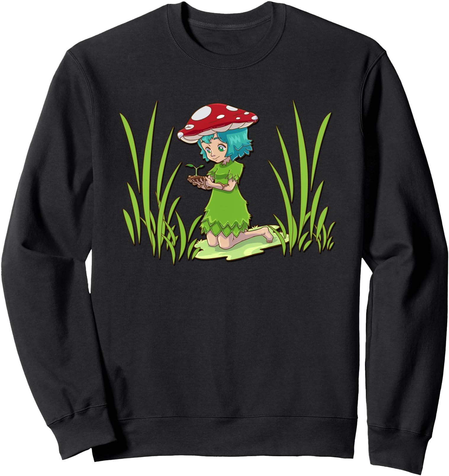 Fairy Mushroom Toadstool Hat Sweatshirt - Fun Novelty Design Men Women - T-Shirt, Sweatshirt, Hoodie