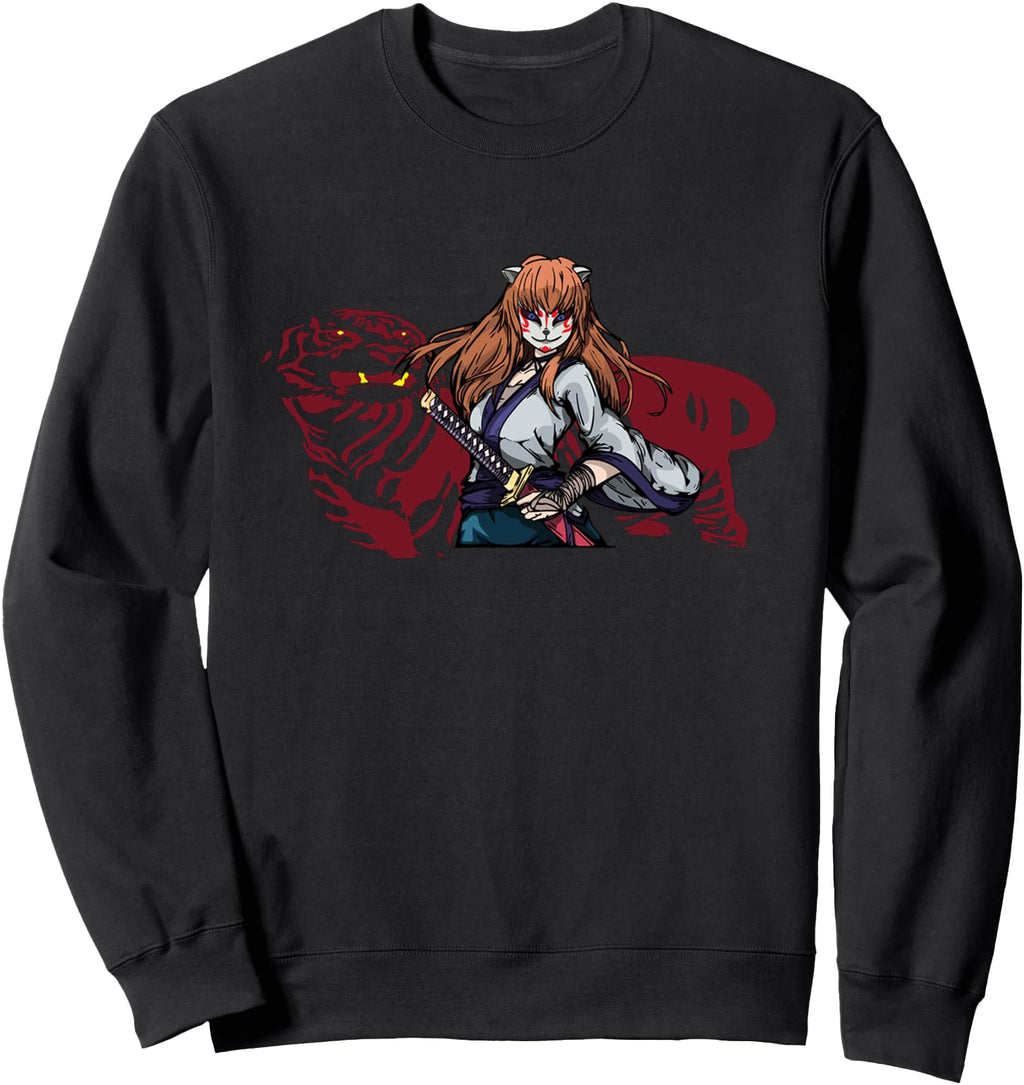 Original Samurai Warrior And Tiger Hoodie - Trendy Graphic for Adults - T-Shirt, Sweatshirt, Hoodie