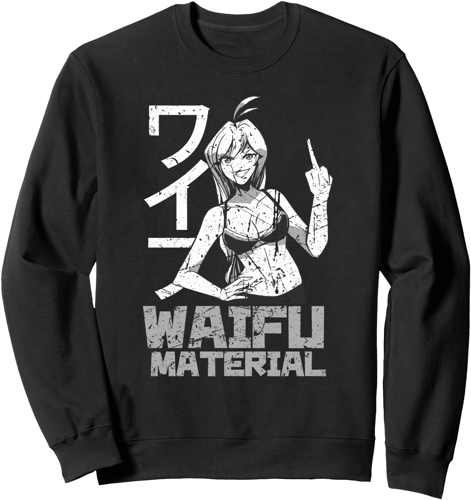 Authentic Waifu Material Anime Teen Hoodie - Aesthetic Graphic for Adults - T-Shirt, Sweatshirt, Hoodie