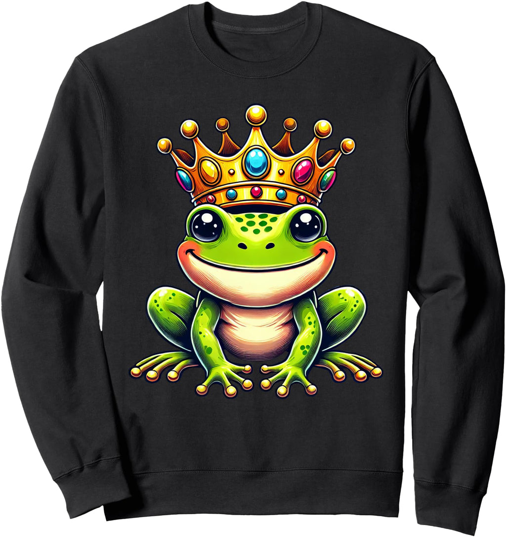 Frog Wearing Crown Artist Sweatshirt - Fun Novelty Design Men Women - T-Shirt, Sweatshirt, Hoodie