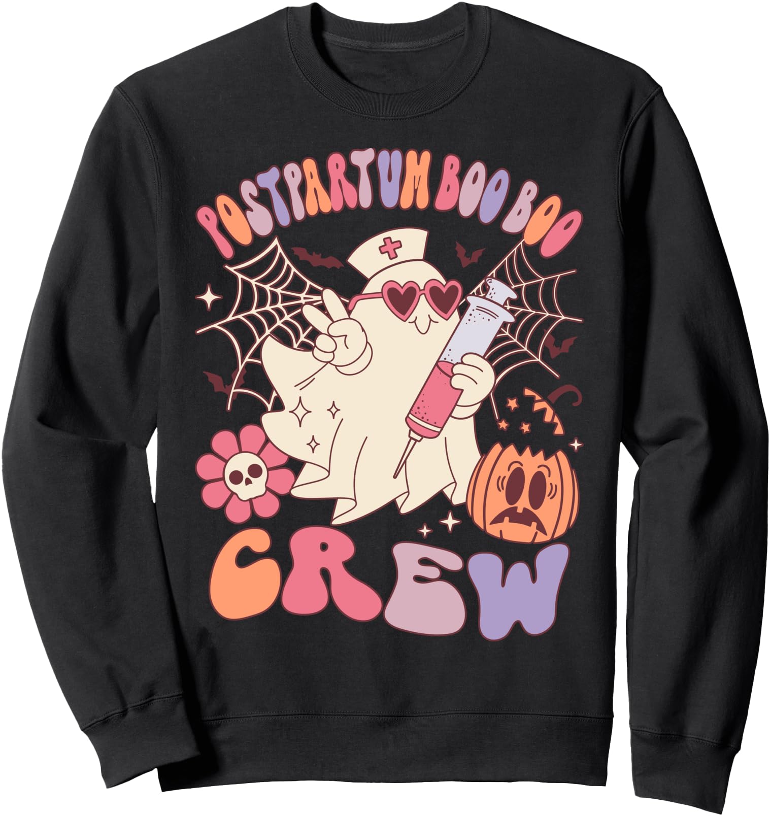 Exclusive Postpartum Nurse Boo Crew Sweatshirt - Minimalist Print Unisex - T-Shirt, Sweatshirt, Hoodie