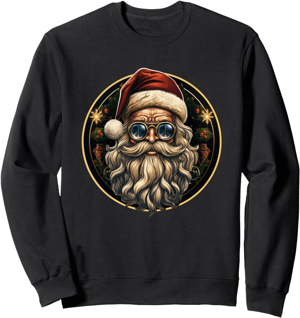 Santa S Peaceful Santa Peace Sign T-Shirt - Fun Novelty Design Men Women - T-Shirt, Sweatshirt, Hoodie