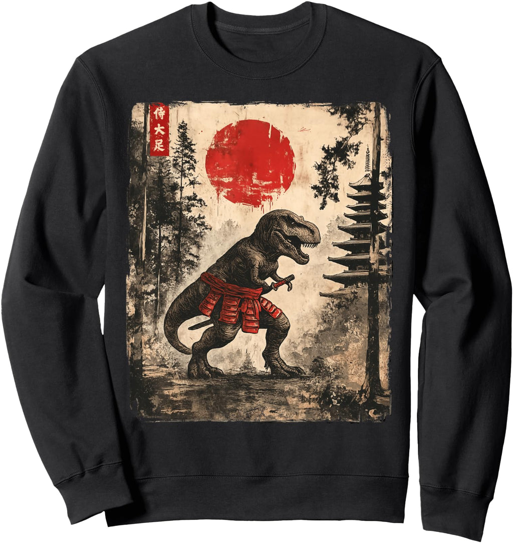 Exclusive Samurai T Rex Japanese T-Shirt - Fun Novelty Design Unisex - T-Shirt, Sweatshirt, Hoodie