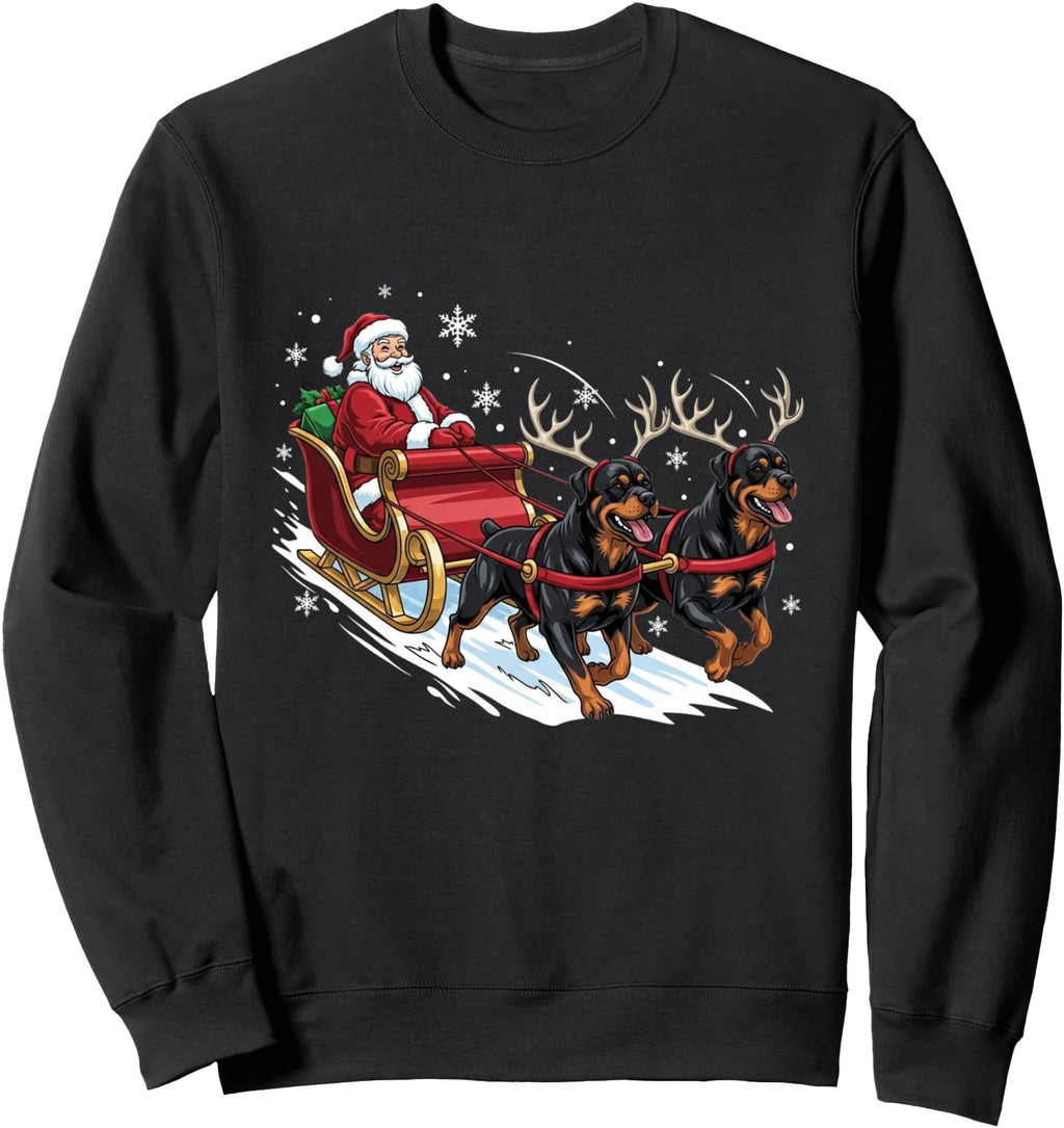 Rottweiler Santa Dog Lovers Sweatshirt - Fun Novelty Design Men Women - T-Shirt, Sweatshirt, Hoodie