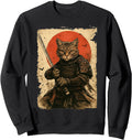 Original Cat Samurai Japanese Sweatshirt - Custom Art Print for Adults - T-Shirt, Sweatshirt, Hoodie
