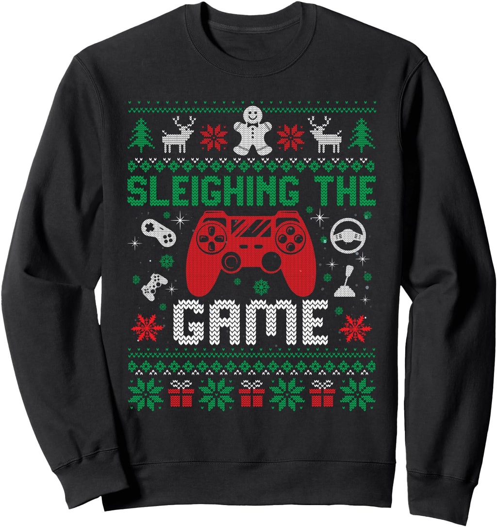 Handcrafted Sleighing Game Ugly Sweatshirt - Unique Graphic Men Women - T-Shirt, Sweatshirt, Hoodie