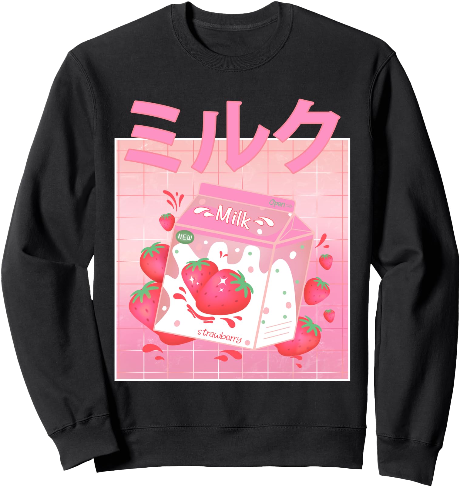 Kawaii Japanese Strawberry Milk T-Shirt - Casual Everyday Wear Men Women - T-Shirt, Sweatshirt, Hoodie