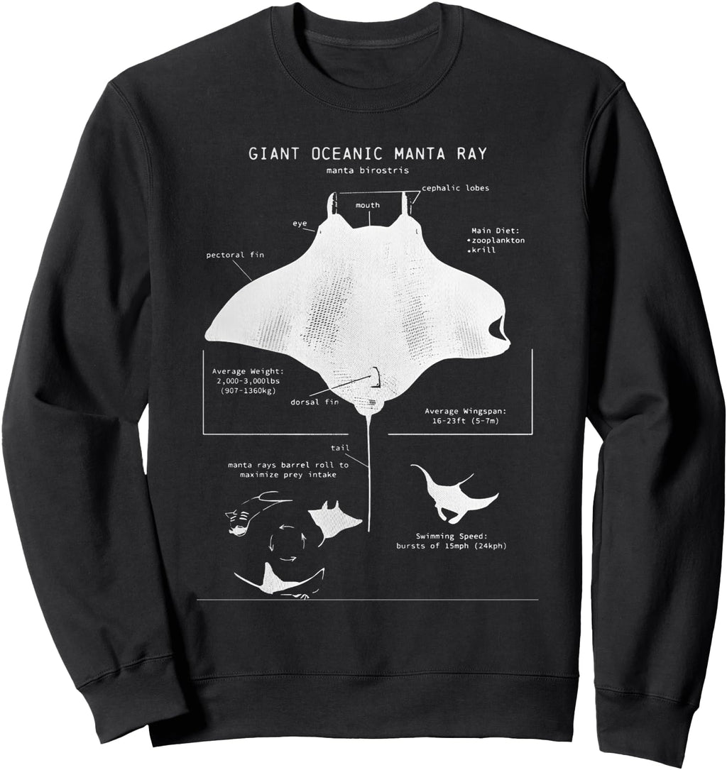 Manta Ray Anatomy Artist Collaboration T-Shirt - Unique Graphic for Adults - T-Shirt, Sweatshirt, Hoodie