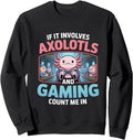 Exclusive Kawaii Axolotl Gamer And T-Shirt - Fun Novelty Design for Adults - T-Shirt, Sweatshirt, Hoodie