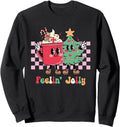 Feelin Jolly Checkered Tree Hot Cocoa Sweatshirt - Trendy Graphic Unisex - T-Shirt, Sweatshirt, Hoodie