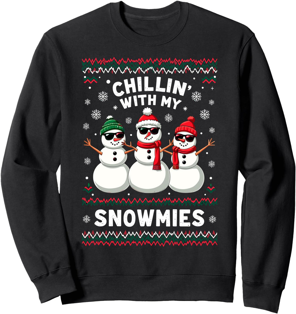 Chillin My Snowmies Ugly Family Rare Hoodie - Minimalist Print Men Women - T-Shirt, Sweatshirt, Hoodie