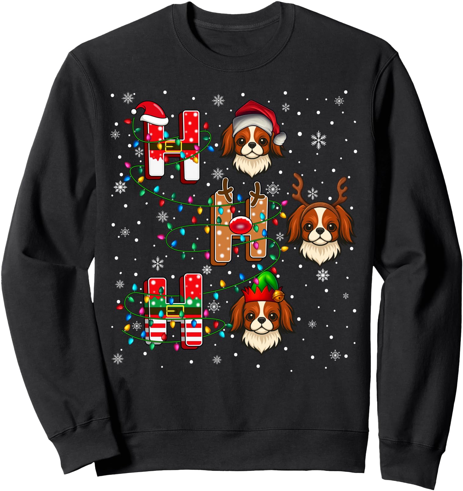 Authentic Ho Ho Santa Reindeer Hat Sweatshirt - Trendy Graphic for Adults - T-Shirt, Sweatshirt, Hoodie